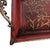 Large Metal Serving Tray Cranberry Red and Gold Leaf Vine Design Ornate Handles For Sale - Image 10 of 18