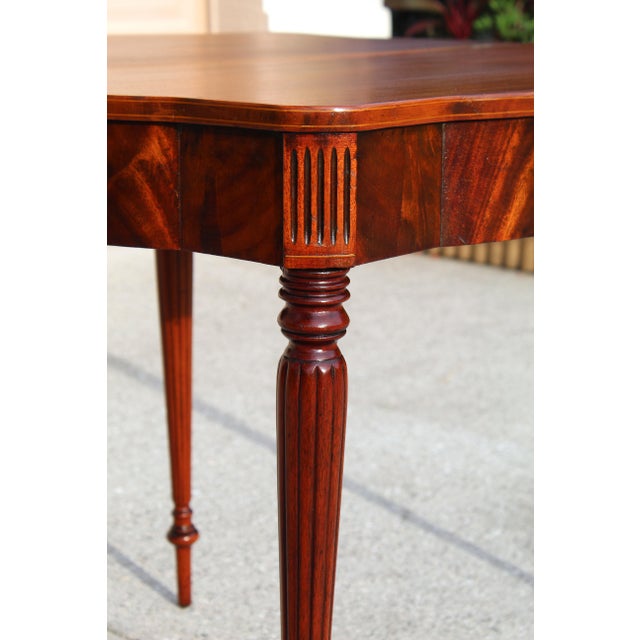 Antique Early 20th-Century Flame Mahogany Gateleg Game Table or Desk For Sale - Image 10 of 18