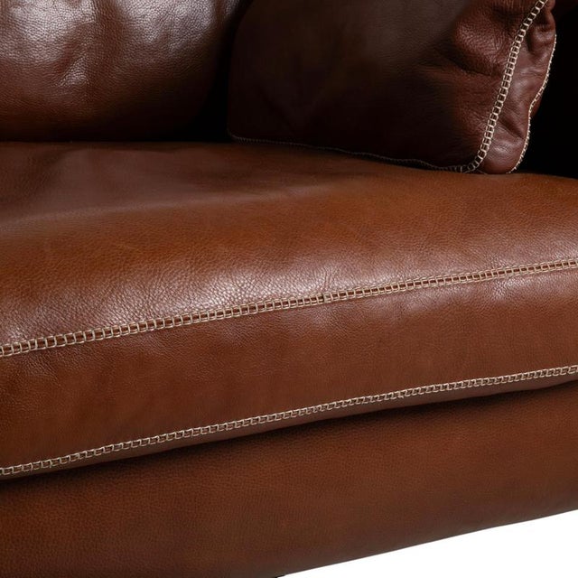 Three-Seater Valentino Sofa in Leather by Steven Schilte For Sale - Image 4 of 12