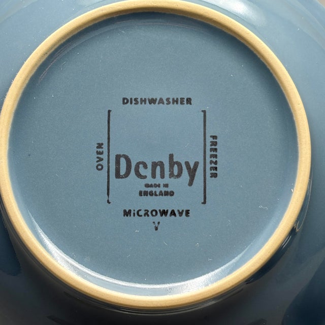 Set of 4 Vintage Blue Denby England “Storm” Stoneware Cereal Soup Bowls For Sale In New York - Image 6 of 6