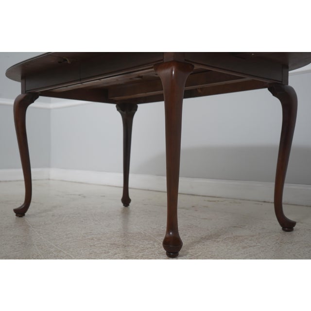 Wood Ethan Allen Queen Anne Cherry Dining Room Table For Sale - Image 7 of 18