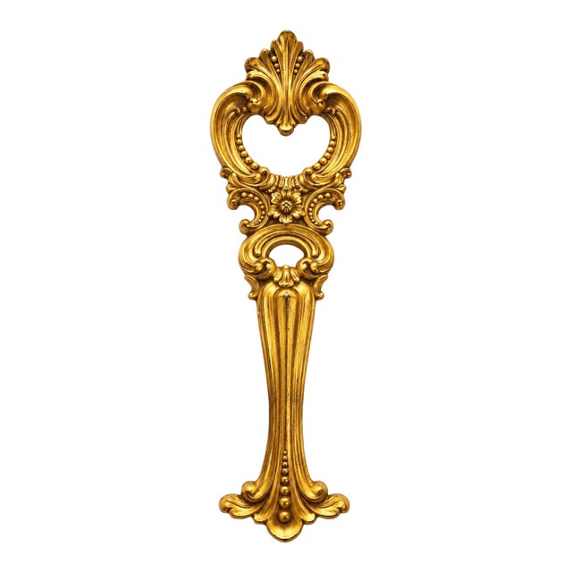Vintage 1972 Dart Industries #3476 Ornate Gold Wall Hanging Spoon, Hollywood Regency For Sale
