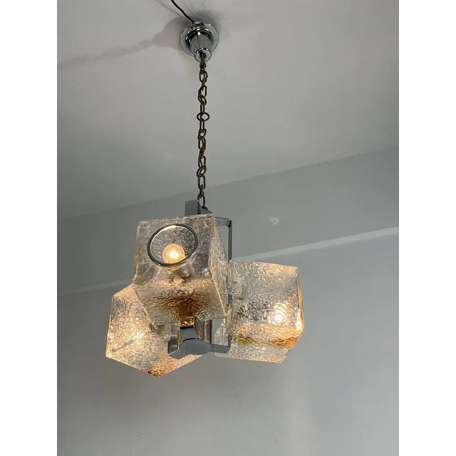 Three-Light Murano Glass Chandelier by Toni Zuccheri for VeArt, 1970s For Sale - Image 12 of 13