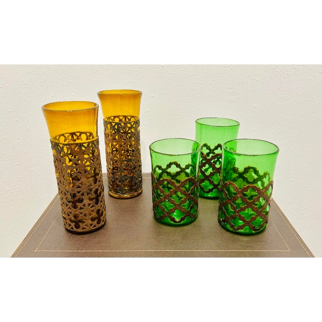 This striking set of mid-century tumblers are an incredible example of Felipe Derflingher’s artist vision. A third...