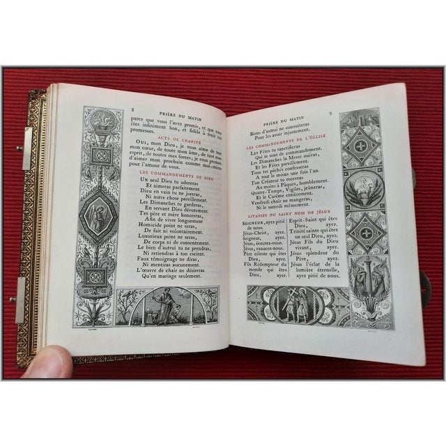 (1881) Silver Clasped Christian Roman Missal - Fine Binding Illustrated Antique Christian Bible Art For Sale - Image 17 of 18