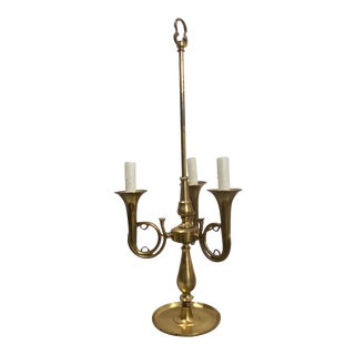 Mid 20th Century Brass Bouillotte Lamp For Sale