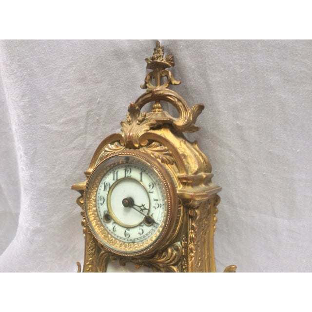 Antique Porcelain French Clock With Angels For Sale - Image 4 of 7
