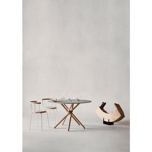 Hector Dining Table 105 with Concrete Top and Light Oak Legs by Eberhart Furniture For Sale - Image 11 of 16