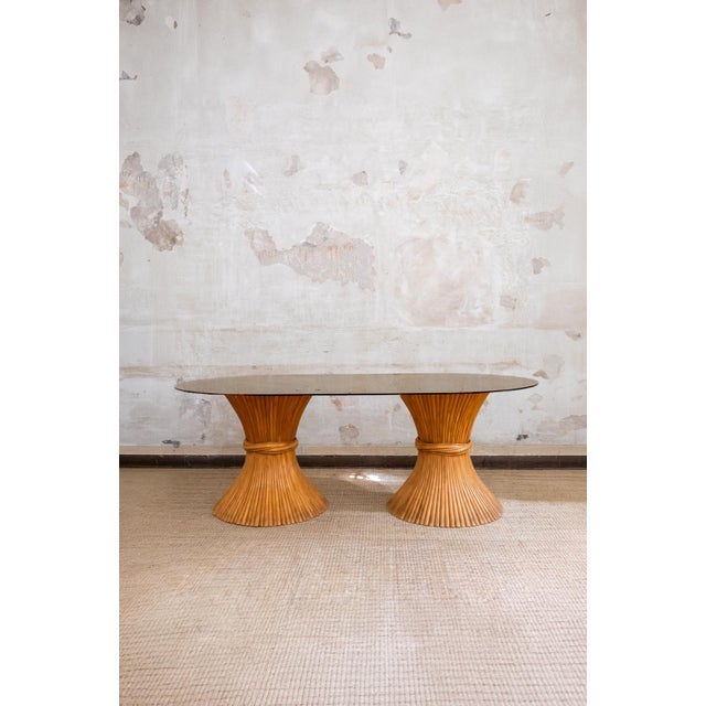 1970s Rattan Dining Table from McGuire San Francisco, 1970s For Sale - Image 5 of 5