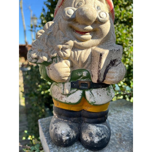 Vintage Ceramic Stone Garden Gnomes, France, 1950s, Set of 2 For Sale - Image 10 of 12