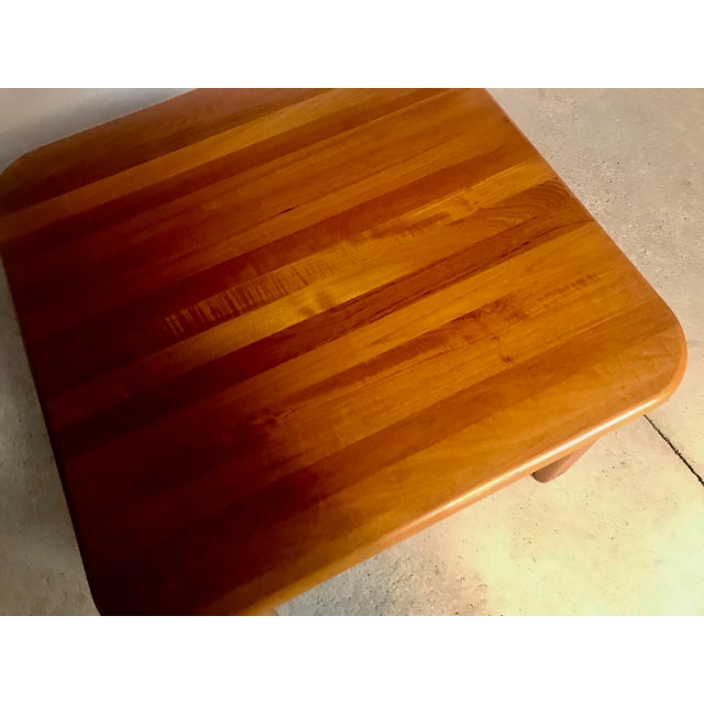 Danish Square Solid Teak Side or Coffee Table, 1960s For Sale - Image 13 of 16