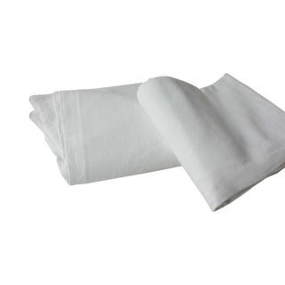 Antique French Linen Matching Sheets Upholstery & Sewing Material Fabric - Set of 2 For Sale