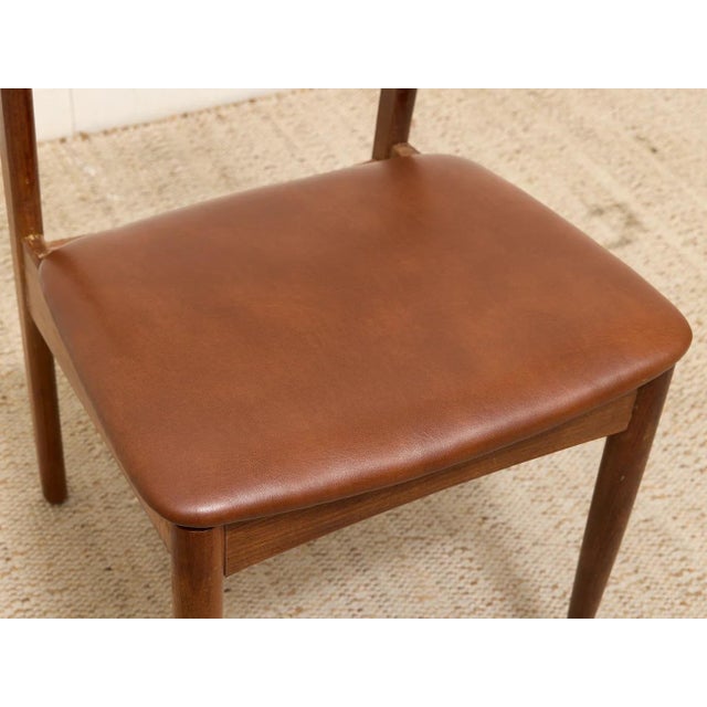 Set of 4 Vintage Danish Modern Rosewood Dining Chairs With Brown Upholstered Seats For Sale - Image 10 of 12