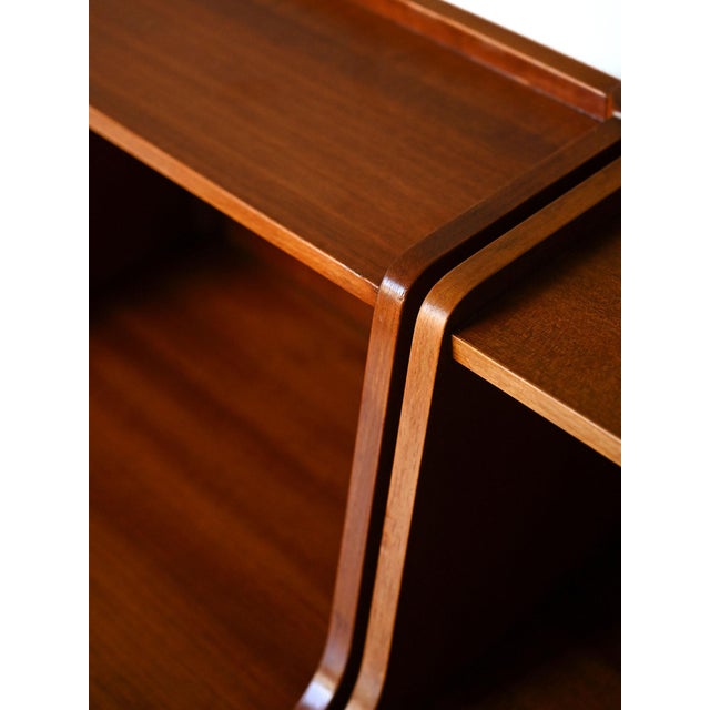 Wood Scandinavian Bedside Tables with Double Top, 1960s, Set of 2 For Sale - Image 7 of 10