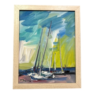 Contemporary Original Impressionist Seascape Painting “Calm Sails”