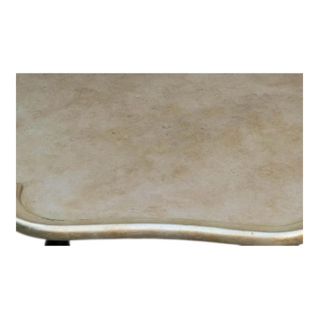 Mid 20th Century Chippendale Style Gold Tray Table W/ Black Faux Bamboo Base Att. Kittinger For Sale - Image 5 of 8