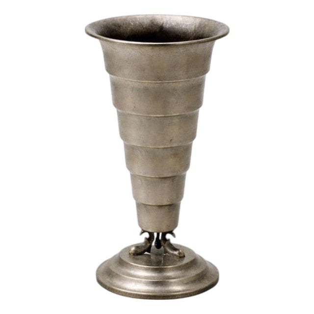 Swedish Art Deco Pewter Vase from Svenskt Tenn, 1935 For Sale