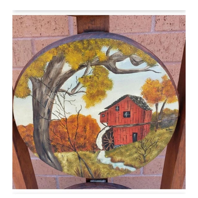 Folding Hand Painted Wood Muffin Stand For Sale In Washington DC - Image 6 of 9