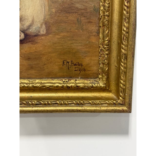 F. M. Bailey, Whimsical Dog Portrait With Beetle, 1906 For Sale - Image 4 of 10