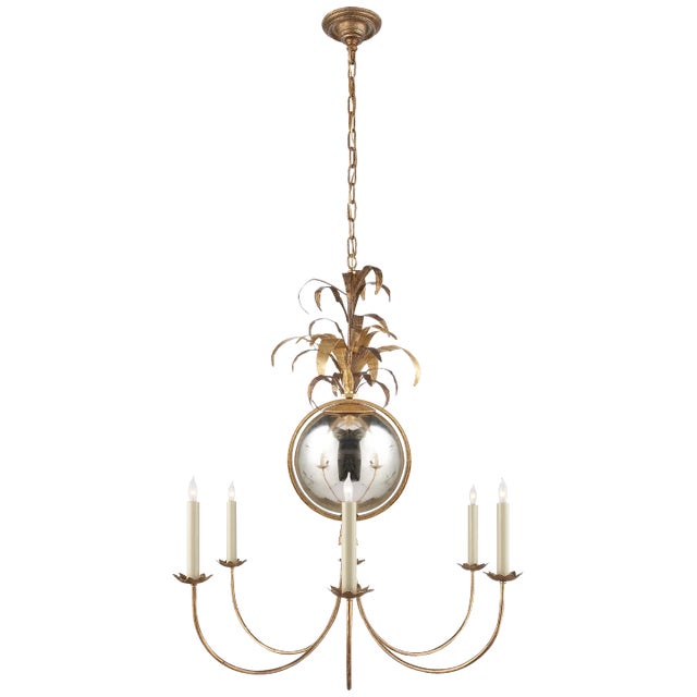 Chapman & Myers for Visual Comfort Signature Gramercy Medium Chandelier in Gilded Iron For Sale