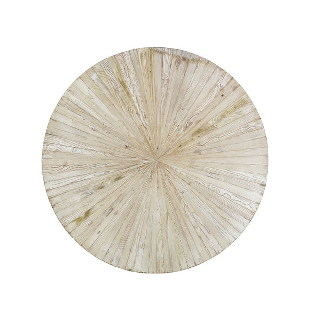 Contemporary Matthew Izzo Starburst Wood Round Dining Table - Large For Sale - Image 3 of 5