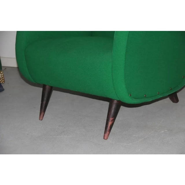 Mid-Century Modern Set of Mid-Century Italian Green Armchairs, 1950s For Sale - Image 3 of 11
