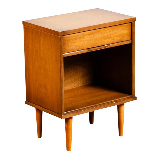 1960s Vintage Mid Century Modern Nightstand Broyhill Walnut Drawer ...
