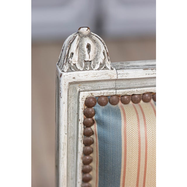 Blue 18th Century French Bergere Circa 1790 For Sale - Image 8 of 12