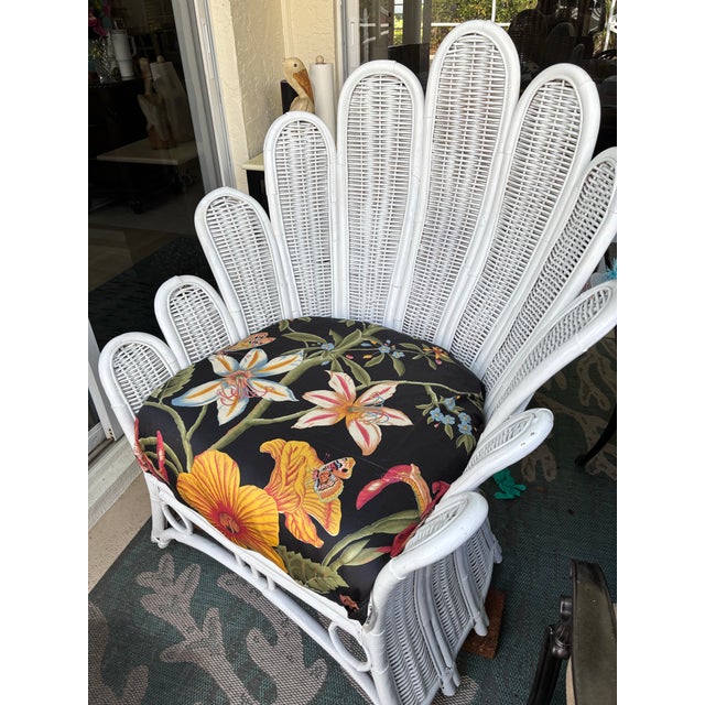 Contemporary Large Vintage Palm Frond Botanical Lounge Chair For Sale - Image 3 of 7