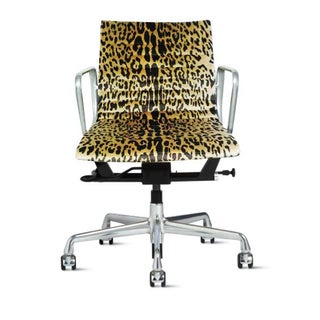 Eames Management Office Chair in Scalamandre Leopard For Sale