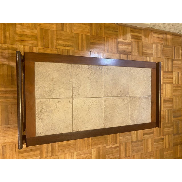 1960s 1960s Danish Modern Stone Tile-Top Coffee Table For Sale - Image 5 of 8