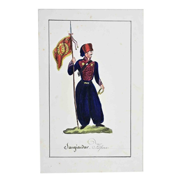 Jean-Baptiste Barla, Sangiawar, 1840, Ink & Watercolor on Paper For Sale