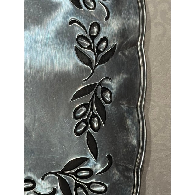 2000 - 2009 Art Nouvea Lenox "En Provence" Olive Wreath Square Estate Charger Platter For Sale - Image 5 of 9