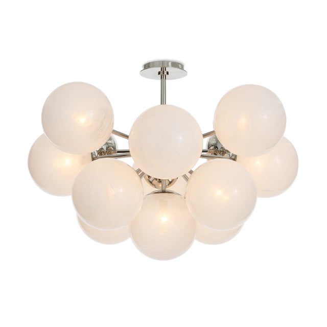 Glass Regina Andrew Shine Globe Flush Mount, Polished Nickel with Swirl Glass For Sale - Image 7 of 7