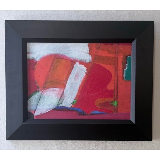 1990s 1990s Bold and Striking Acrylic Abstract Painting in Reds by Jean Masters, 18” X 22” For Sale - Image 5 of 5