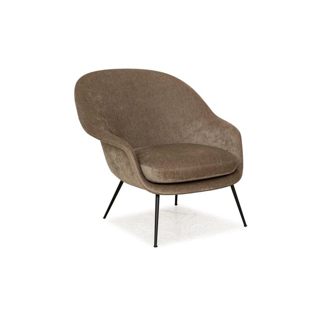 Bat Fabric Brown, Brown-Green Frame & Black Armchair from Gubi For Sale - Image 10 of 10