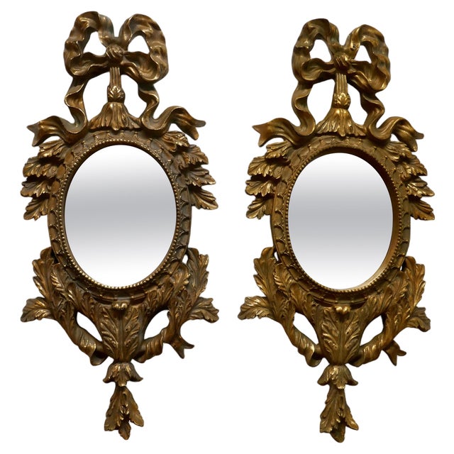 Oval Rococo Gilt Wall Mirrors, 1980s, Set of 2 For Sale