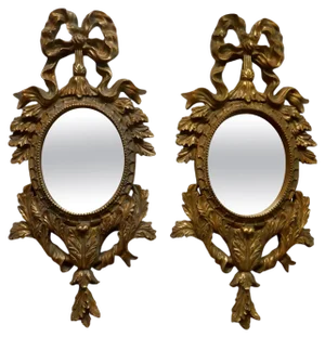 Oval Rococo Gilt Wall Mirrors, 1980s, Set of 2