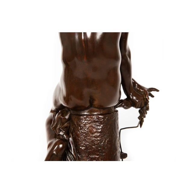 Italian Antique Bronze Sculpture "Genius of Franklin" by Giulio Monteverde For Sale - Image 11 of 18