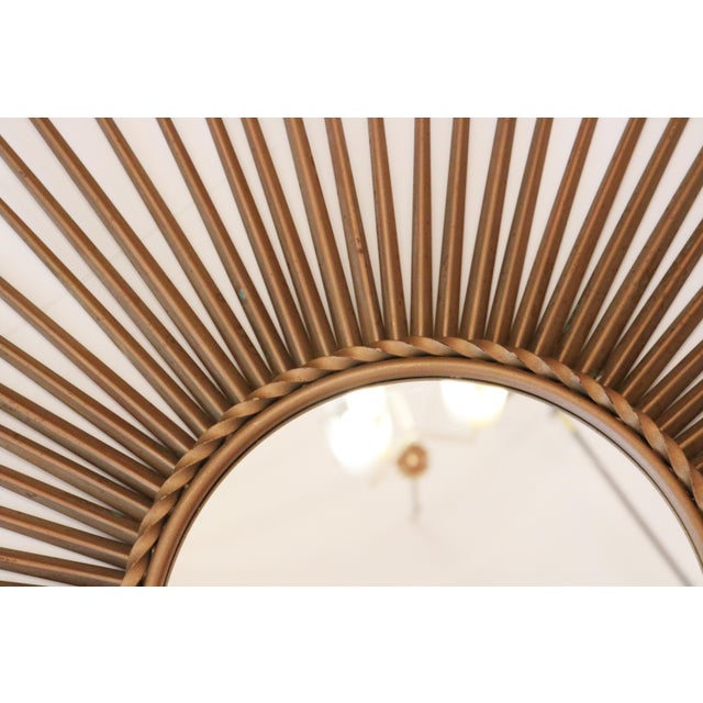 1960s Brass Sunburst Mirror by Chaty Villauris For Sale - Image 4 of 6