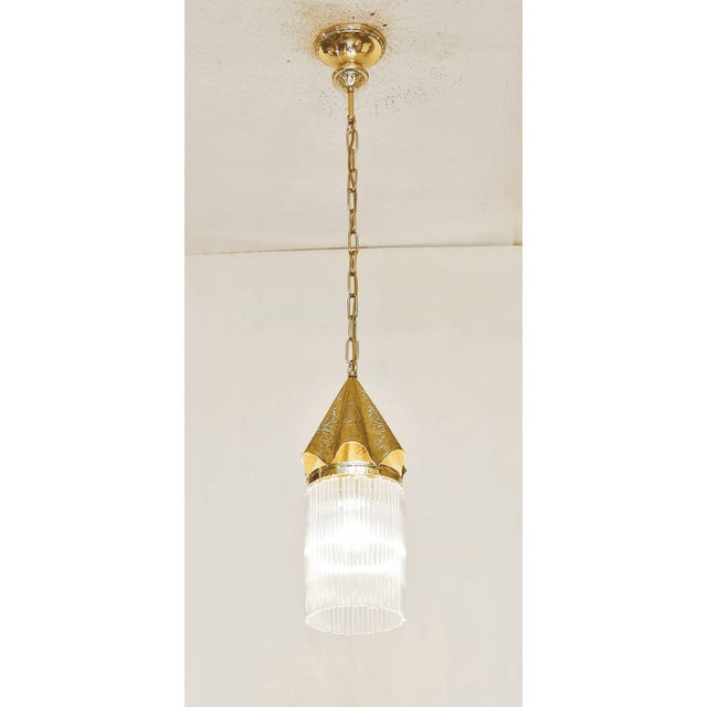 Art Nouveau Hanging Lamp in Brass, 1890s For Sale - Image 11 of 11