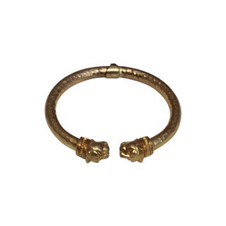 Brass Panther Hinged Bangle For Sale