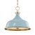 Metal Mark D. Sikes 3 Light Painted No. 1 Pendant, Aged Brass & Baby Blue For Sale - Image 7 of 7