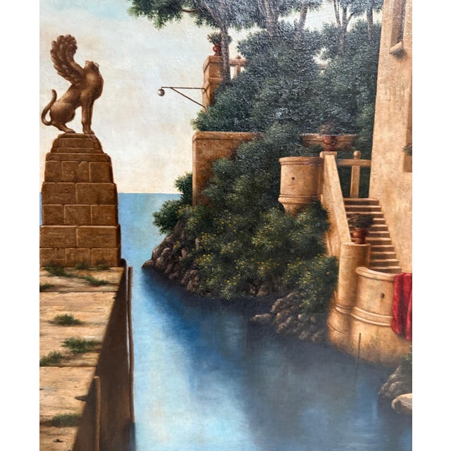 Lionel Kalish, Surrealist Oil Painting Magical Realism Lionel Kalish Italian Home Fantasy Scene, c.1980 For Sale - Image 14 of 15