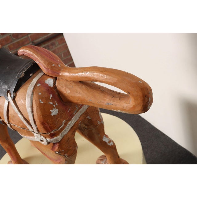 American Folk Art Hand-Carved and Painted Solid Pine Stationary Standing Lion For Sale - Image 16 of 18