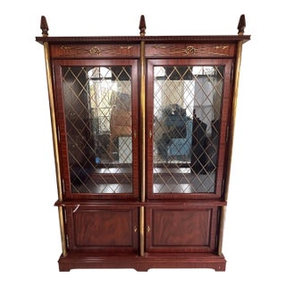 Late 20th Century Mahogany and Brass Cabinet For Sale