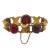 Mid 19th Century Early Victorian Pinchbeck Gold & Cabochon Garnet Paste Link Bracelet For Sale - Image 5 of 6