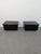Set of two low Italian wooden bedside tables with a glossy lacquer finish, 1970s Low drawer front. Good condition....