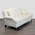 This elegant 3-seat sofa by Thomasville features a soft cream fabric, rolled arms, and a gently curved back. It includes...