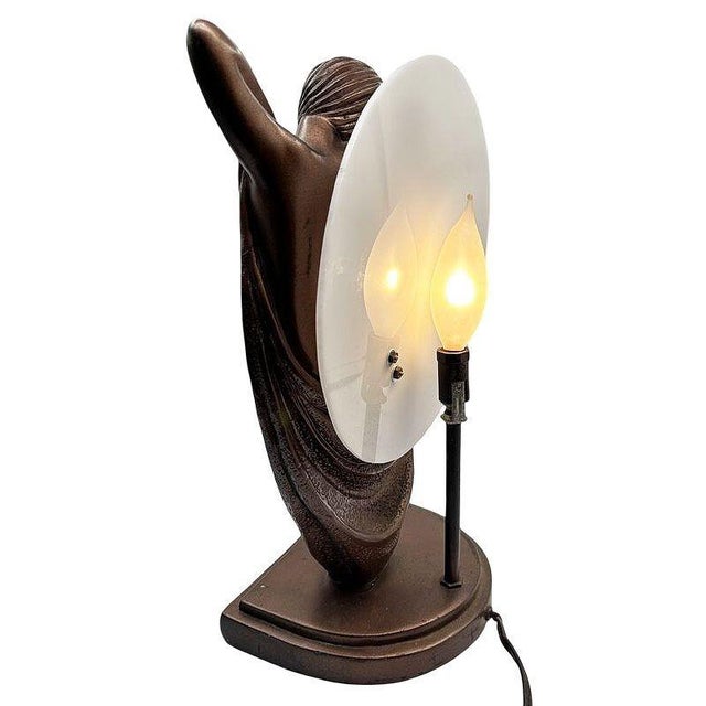 1990s Art Deco Style Nude Flapper Lamp by Crosa for Widdop Bingham & Co LTD For Sale In Los Angeles - Image 6 of 11